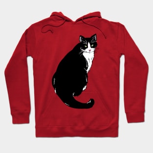 Cute Tuxedo Cat Illustration Hoodie